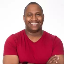 Headshot of Jerome Hardaway, an African-American man with short black hair and red shirt